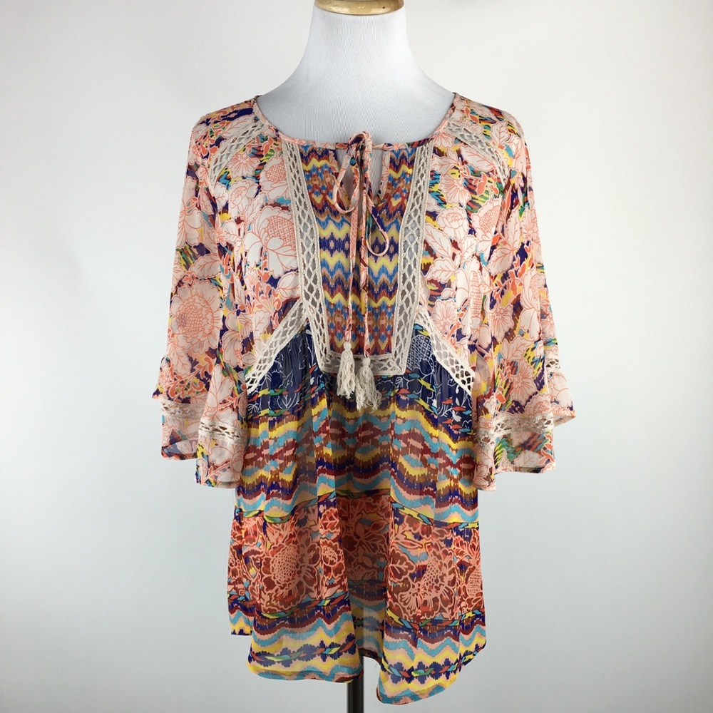 Anthropologie Meadow Rue Prairie Blossoms top S